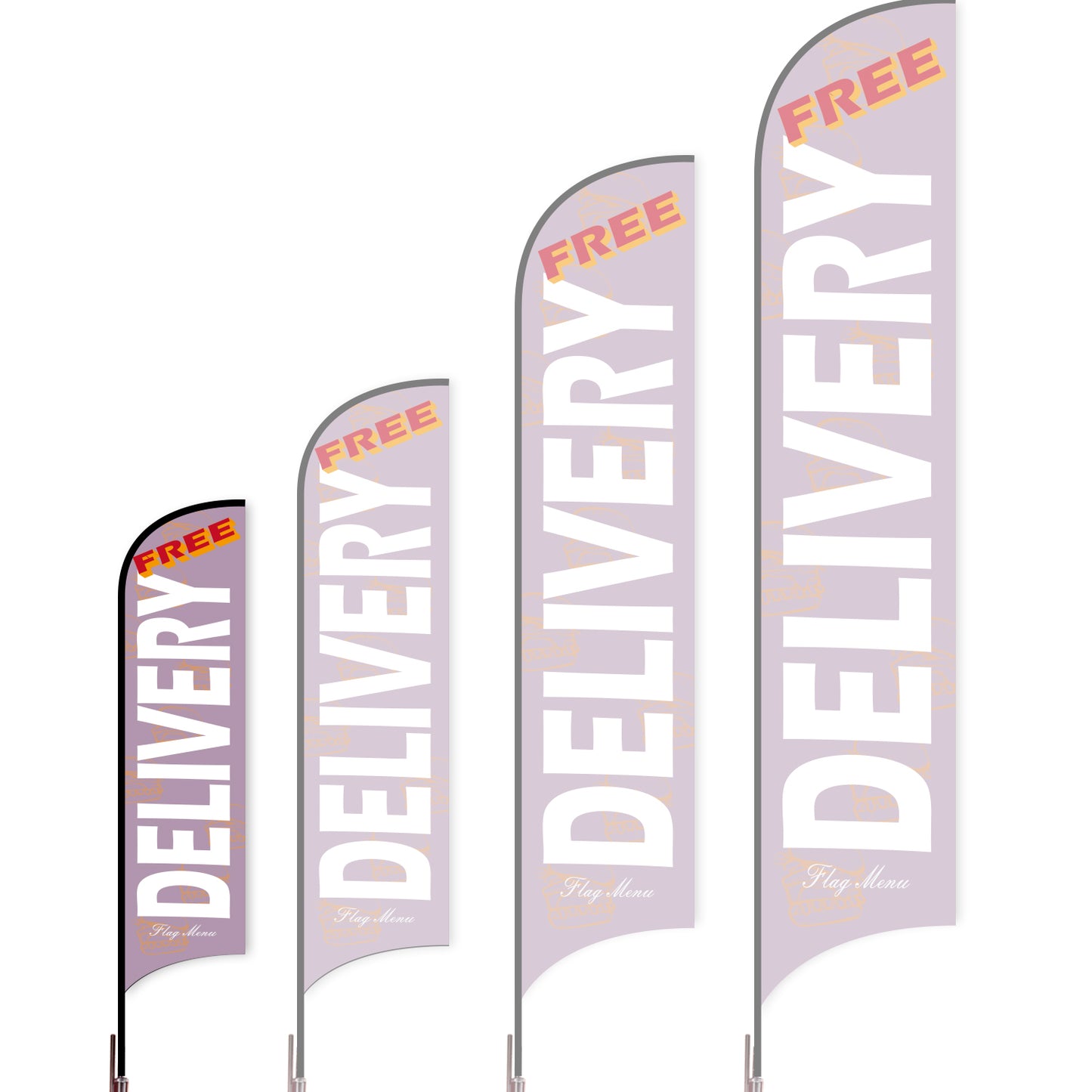 Sharkfin Flag - Doule Sided - Delivery-S-Purple A-Flag Menu