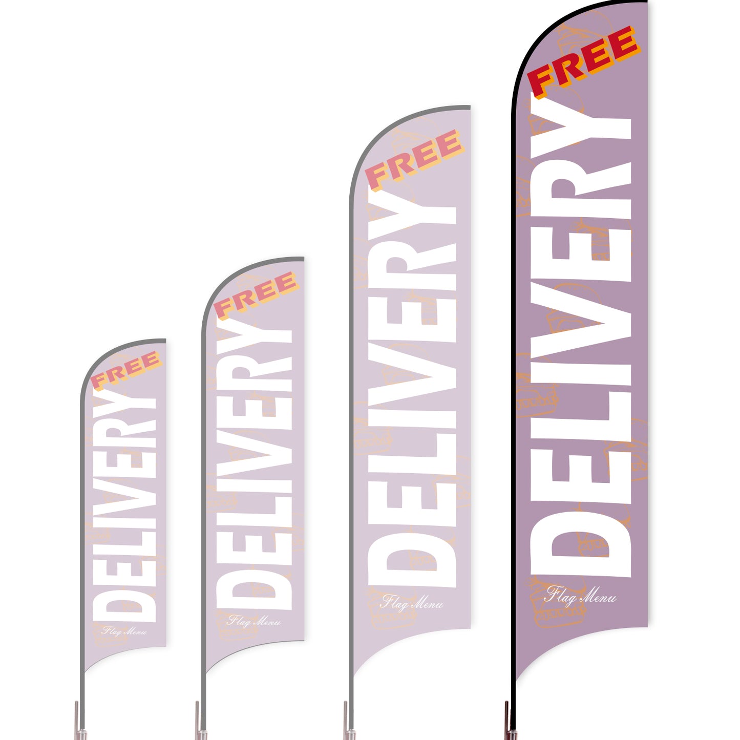 Sharkfin Flag - Doule Sided - Delivery-XL-Purple A-Flag Menu
