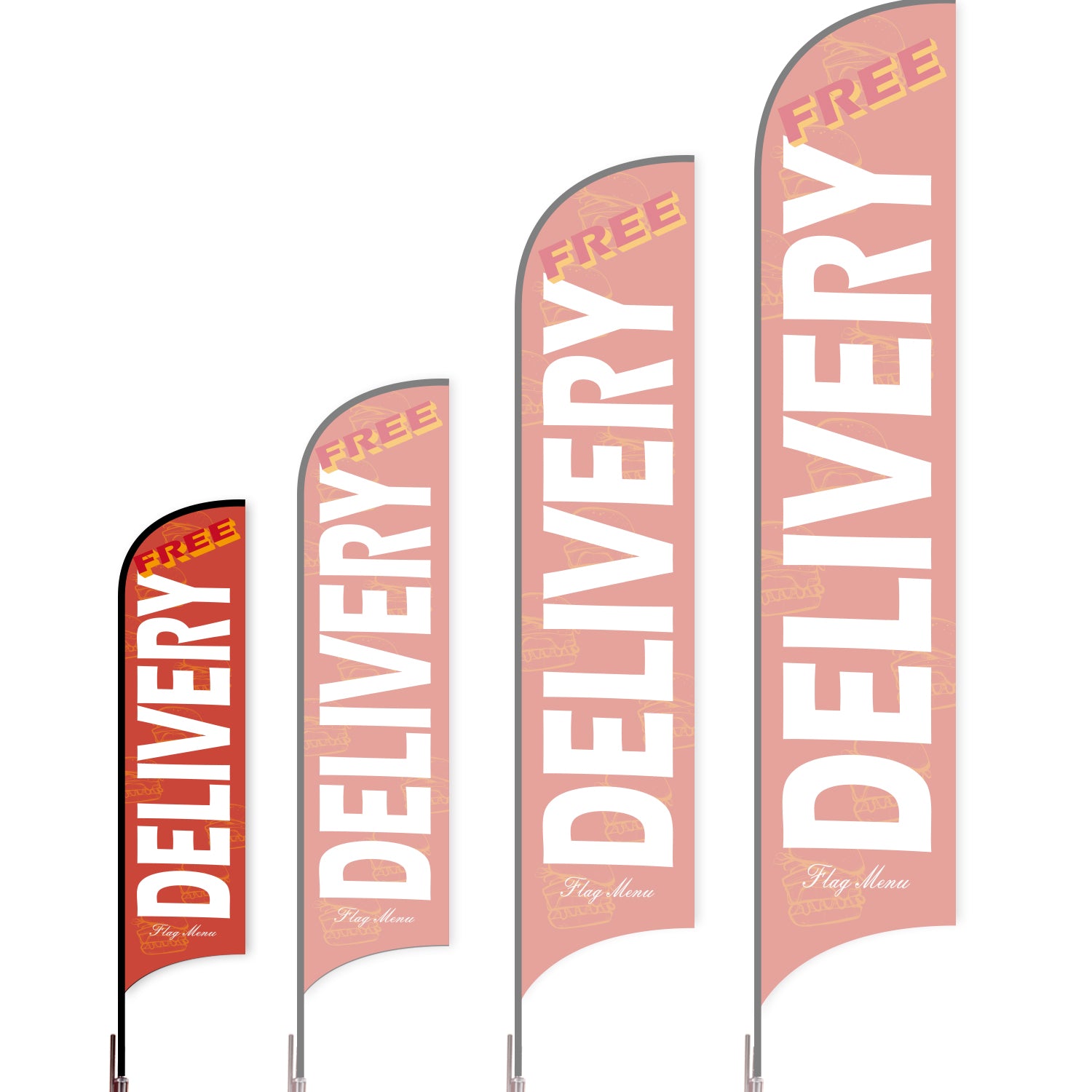 Sharkfin Flag - Doule Sided - Delivery-S-Red A-Flag Menu