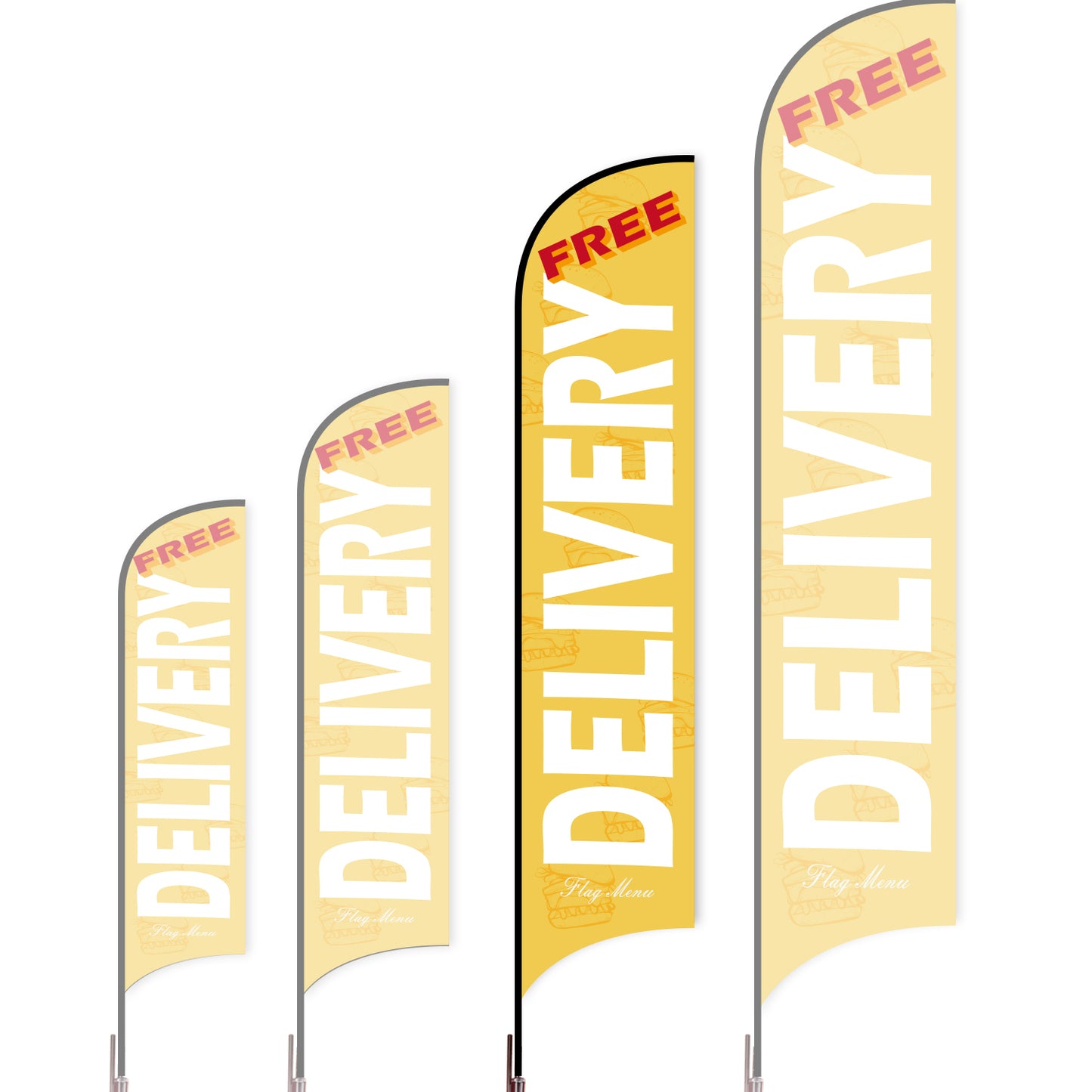 Sharkfin Flag - Doule Sided - Delivery-L(Suggestion)-Yellow-Flag Menu