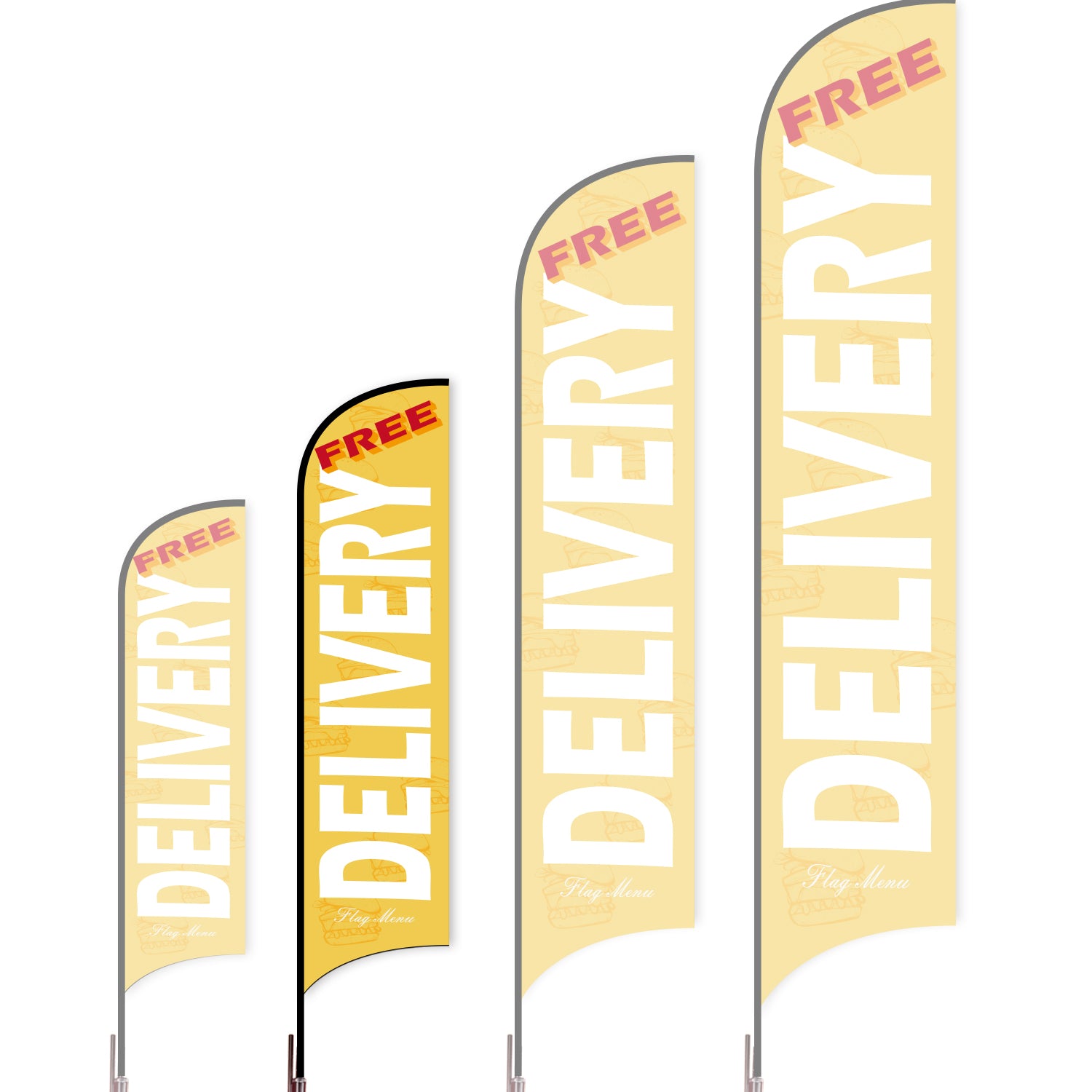 Sharkfin Flag - Doule Sided - Delivery-M-Yellow-Flag Menu