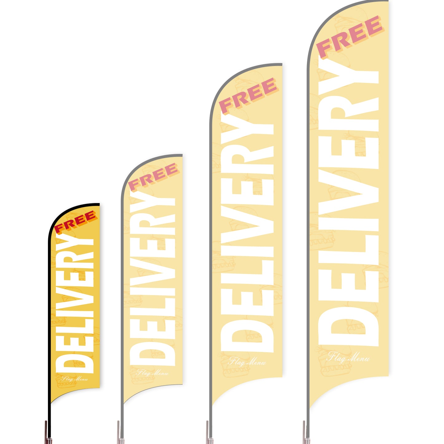 Sharkfin Flag - Doule Sided - Delivery-S-Yellow-Flag Menu