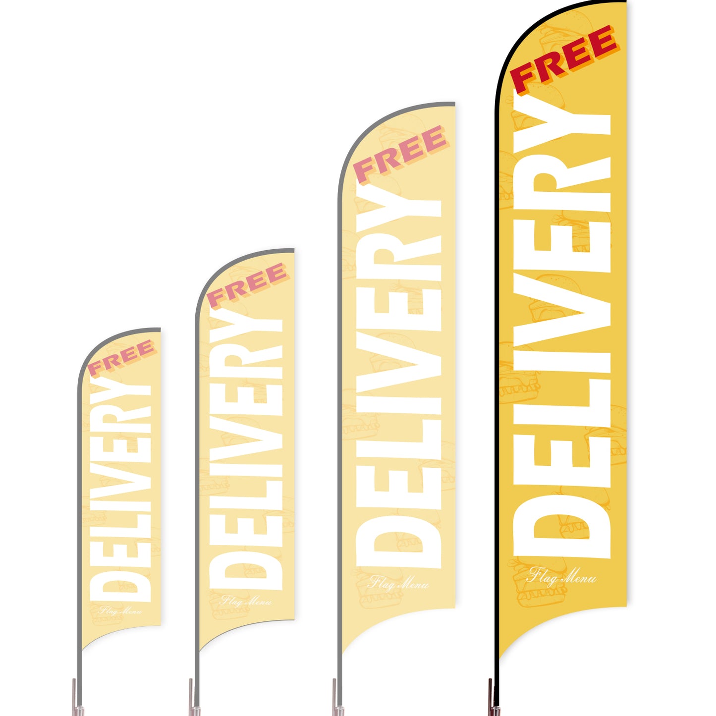 Sharkfin Flag - Doule Sided - Delivery-XL-Yellow-Flag Menu