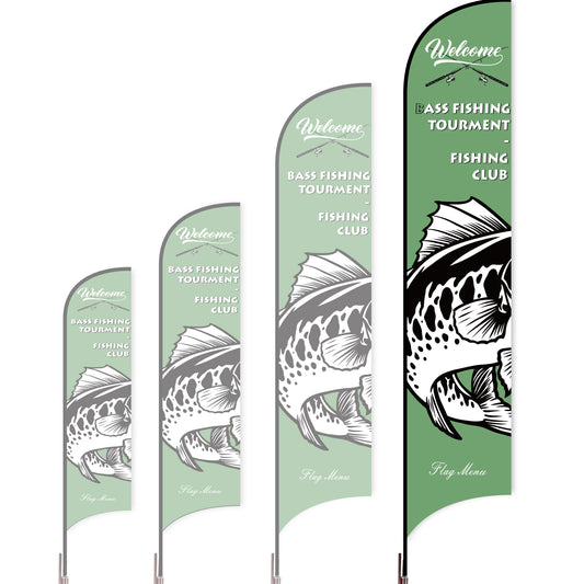 Sharkfin Flag - Doule Sided - Fishing-XL-Green E-Flag Menu