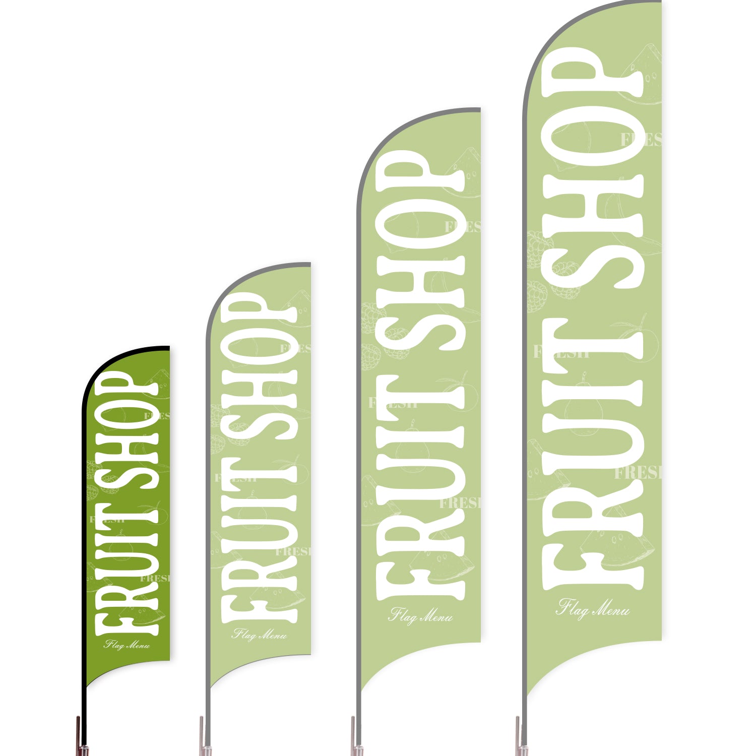 Sharkfin Flag - Doule Sided - Fruit-S-Green B-Flag Menu