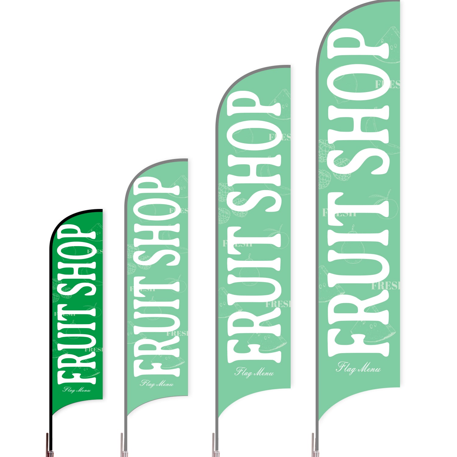 Sharkfin Flag - Doule Sided - Fruit-S-Green C-Flag Menu