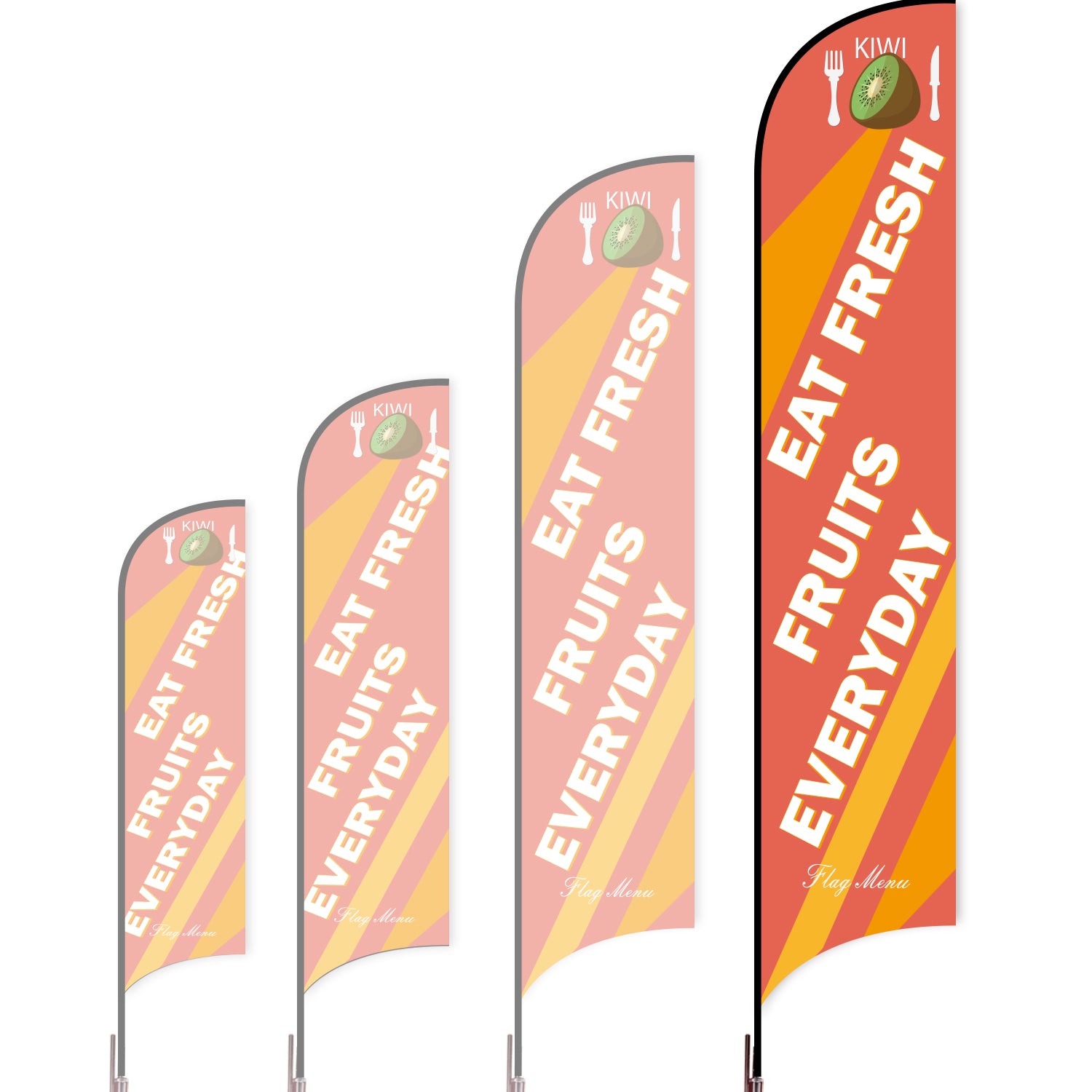 Sharkfin Flag - Doule Sided - Fruit-XL-Red A-Flag Menu