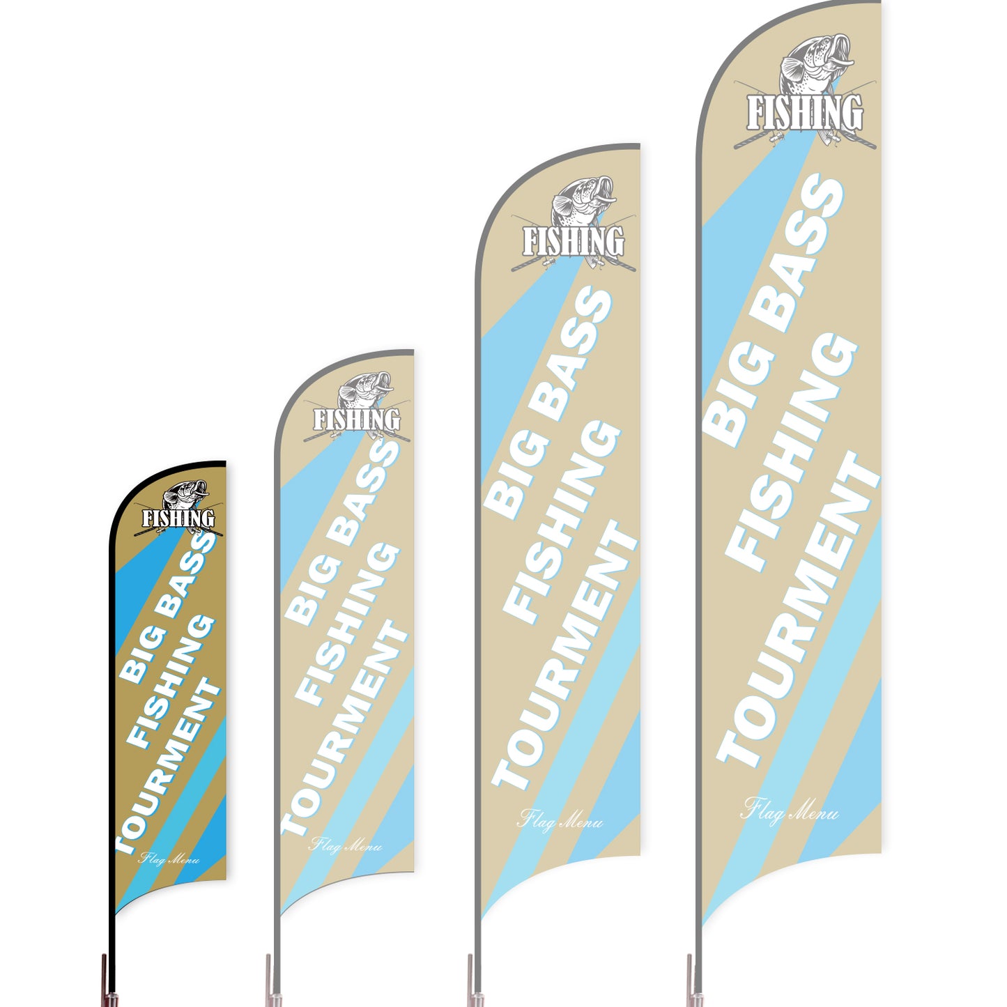 Sharkfin Flag - Doule Sided - Fishing-S-Brown-Flag Menu
