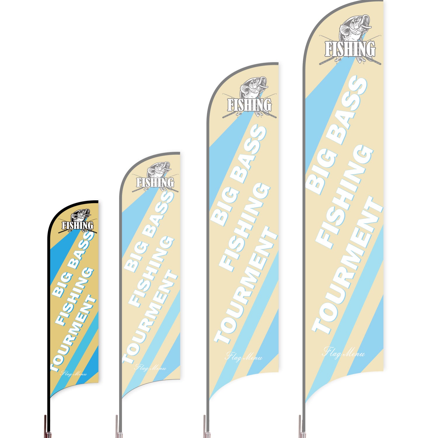 Sharkfin Flag - Doule Sided - Fishing-S-Yellow-Flag Menu