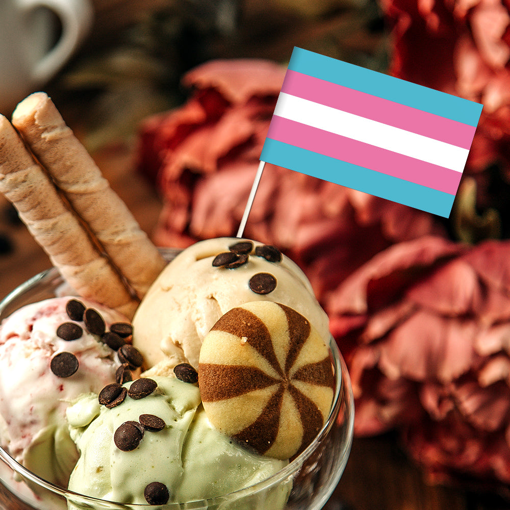 2" Editable Transgender Mini Flag On A Stick - 1000 pcs-2"(3x5cm)-4.7 inch - (12 cm)-Transgender-Flag Menu
