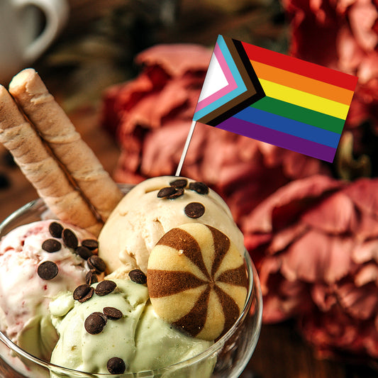 3" Editable Progress Pride Mini Flag On A Stick - 100 pcs