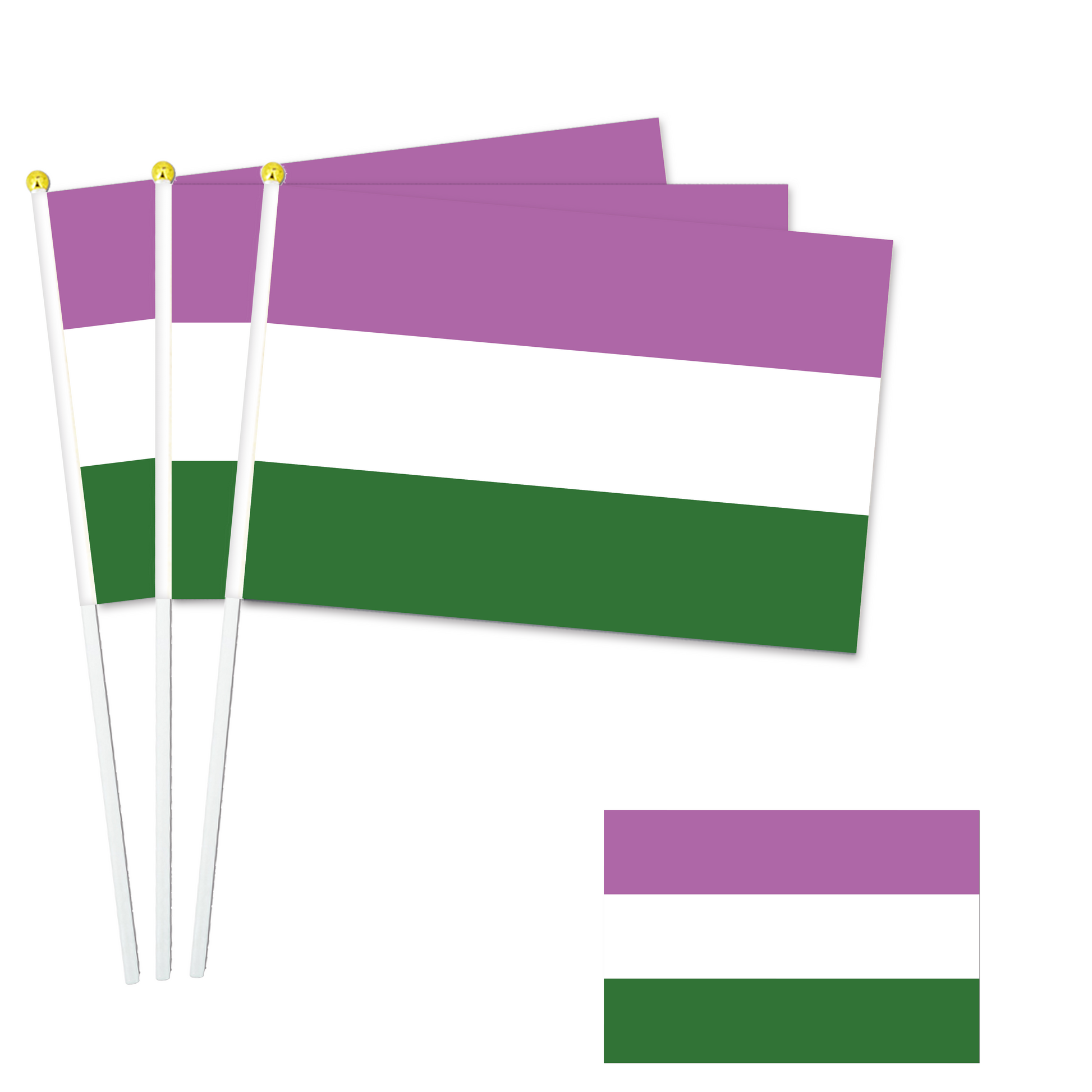 LGBTQ+ Collection - 8"x11" Stick Flag - 10 Packs-GenderQueer-Flag Menu-Custom flag&banner