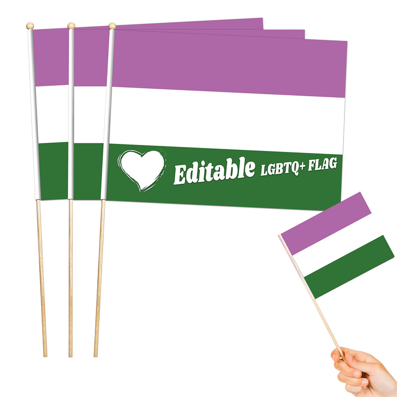 8"x11" Editable Flag Of GenderQueer-LGBTQ+ Personalized Flag Maker