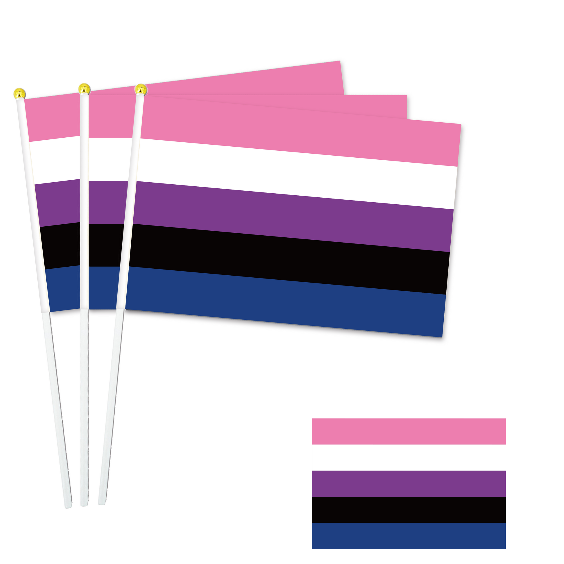 LGBTQ+ Collection - 8"x11" Stick Flag - 10 Packs-Gender Fluid-Flag Menu-Custom flag&banner
