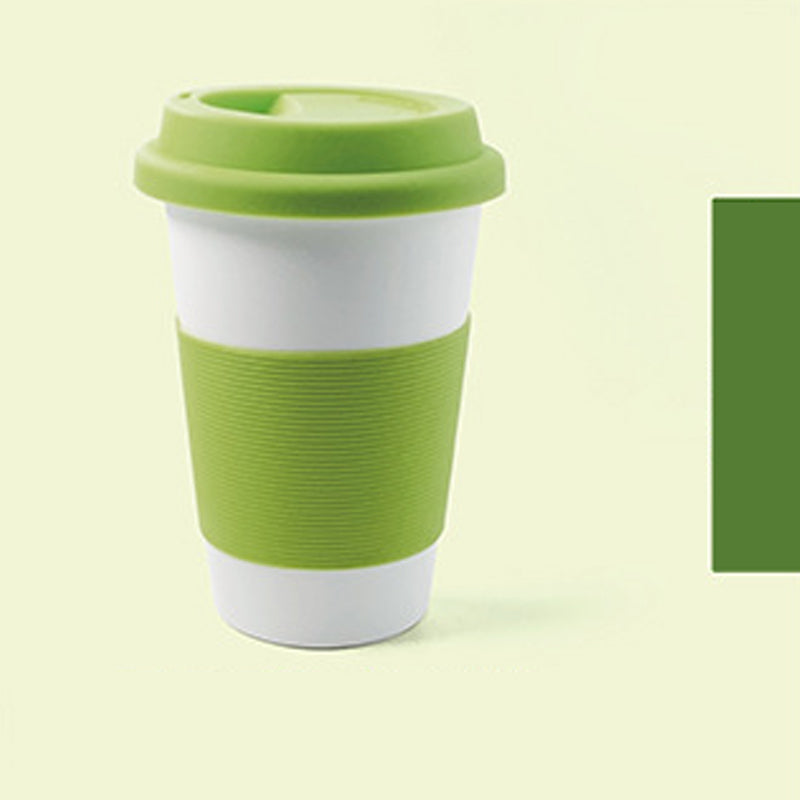 12.9oz Custom Silicone Cup/Mug - Souvenir/Business Advertising-Green-Decorating Firing-100 Pcs-FlagMenu.com