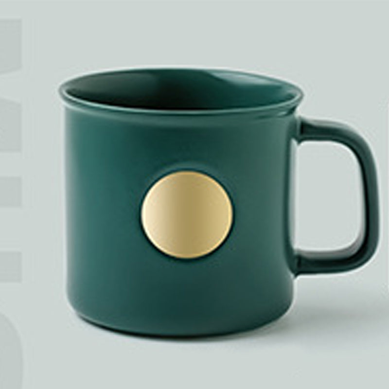 14.2oz Custom Badge Cup/Mug - Souvenir/Business Advertising-Green-Decorating Firing-100 Pcs-FlagMenu.com