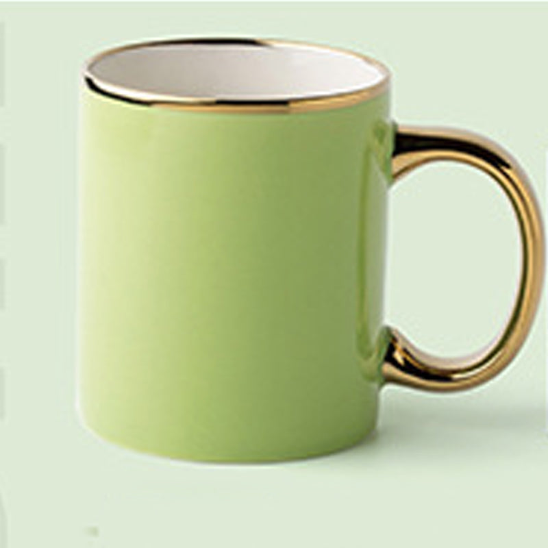 11.8oz Custom Gold Stamping Logo Cup/Mug - Souvenir/Business Advertising-Green-Decorating Firing-100 Pcs-FlagMenu.com