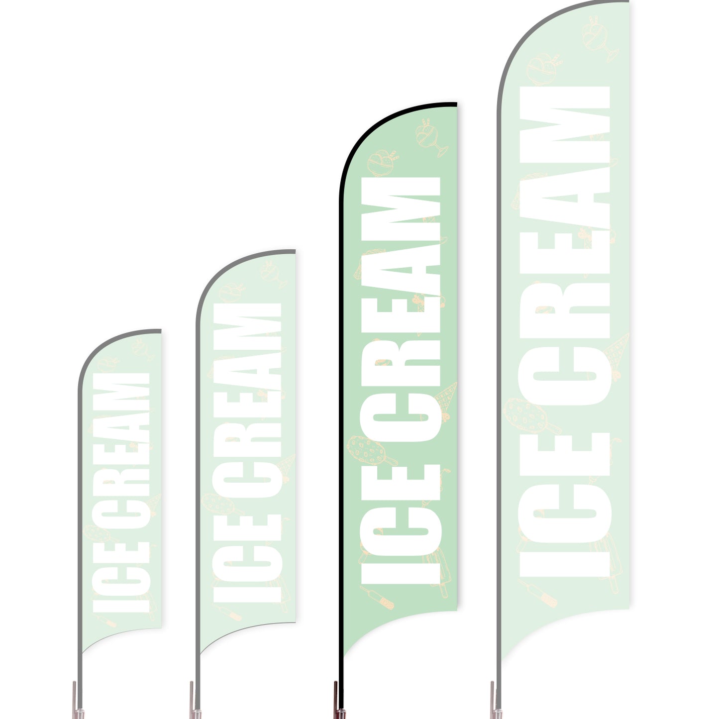 Sharkfin Flag - Doule Sided - Icecream-L(Suggestion)-Green B-Flag Menu