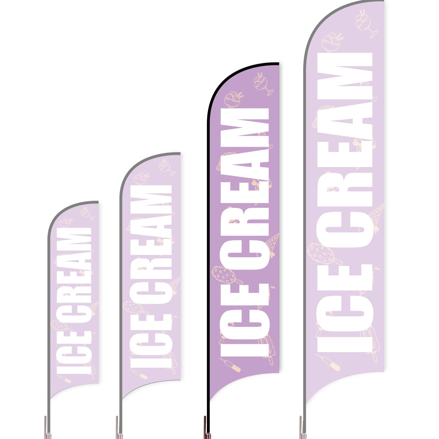Sharkfin Flag - Doule Sided - Icecream-L(Suggestion)-Purple-Flag Menu