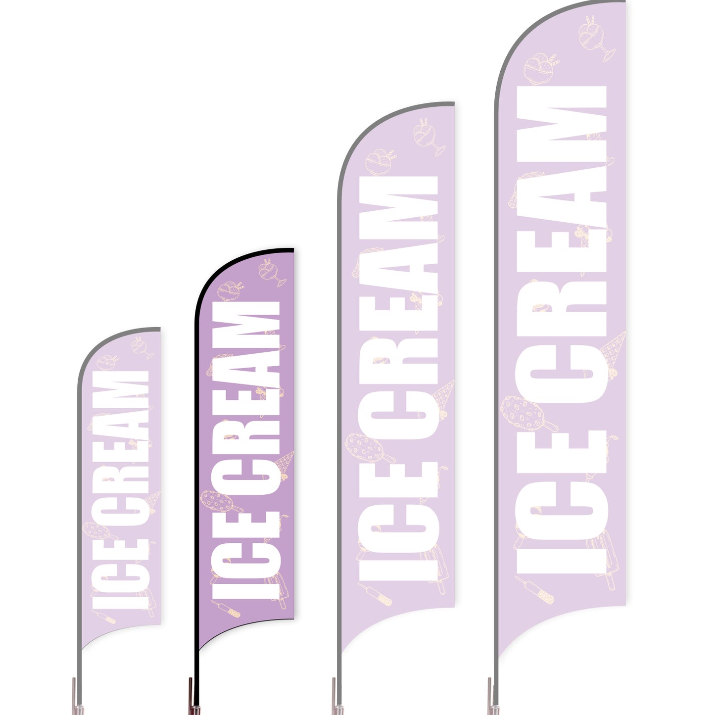 Sharkfin Flag - Doule Sided - Icecream-M-Purple-Flag Menu