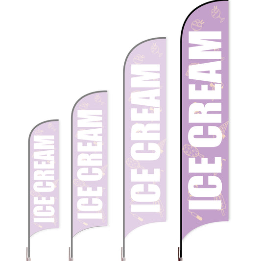 Sharkfin Flag - Doule Sided - Icecream-XL-Purple-Flag Menu