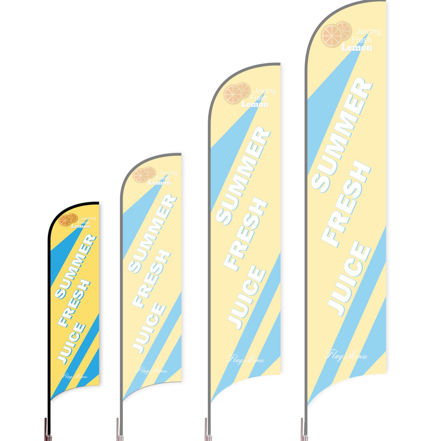 Sharkfin Flag - Doule Sided - Juice-S-Yellow A-Flag Menu