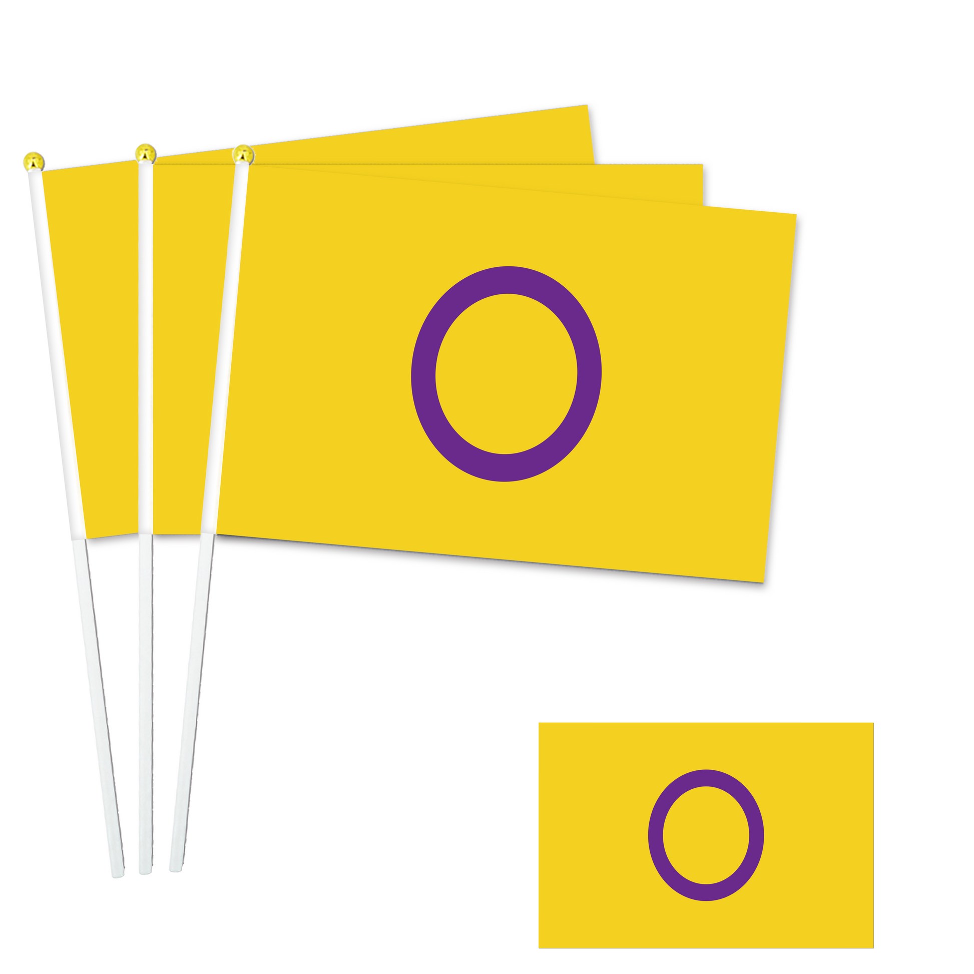 LGBTQ+ Collection - 8"x11" Stick Flag - 10 Packs-Intersexual-A-Flag Menu-Custom flag&banner