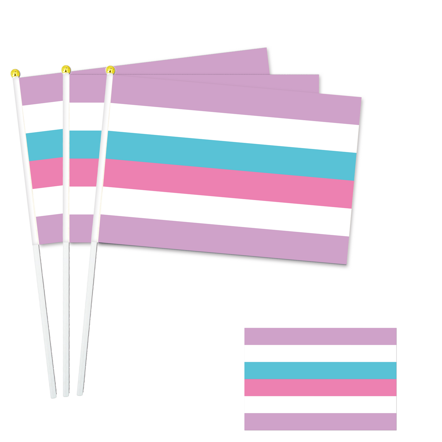 LGBTQ+ Collection - 8"x11" Stick Flag - 10 Packs-Intersexual-Flag Menu-Custom flag&banner