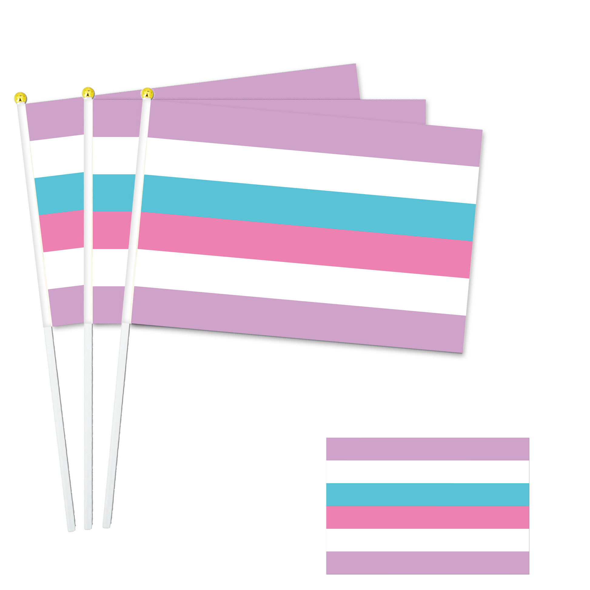 LGBTQ+ Collection - 8"x11" Stick Flag - 10 Packs-Intersexual-Flag Menu-Custom flag&banner