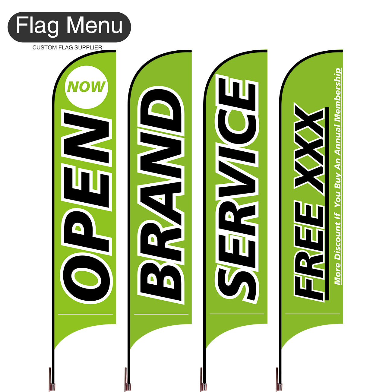 Outdoor Advertising Set - A-Green B-S-Cross & Water Bag-Flag Menu