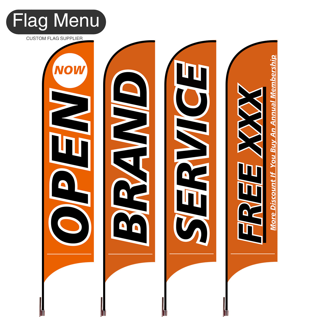 Outdoor Advertising Set - A-Orange-S-Cross & Water Bag-Flag Menu