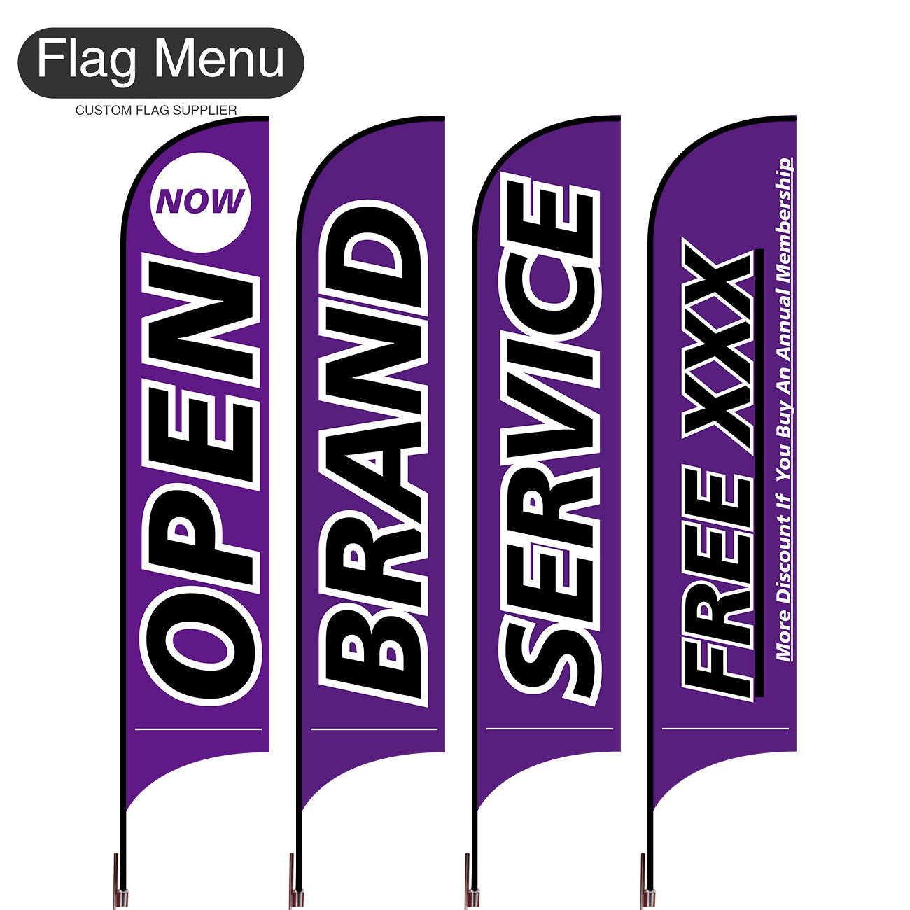 Outdoor Advertising Set - A-Purple A-S-Cross & Water Bag-Flag Menu