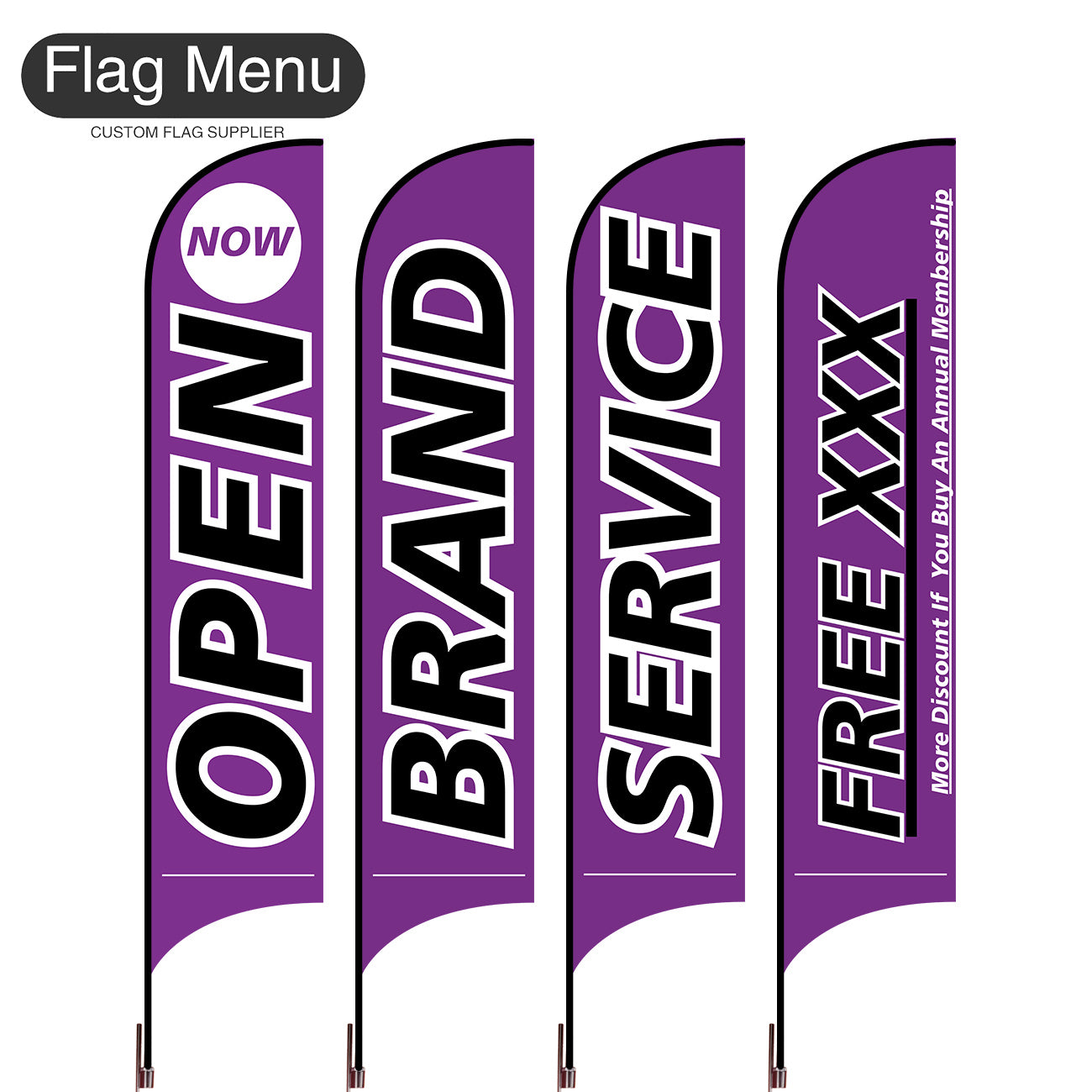 Outdoor Advertising Set - A-Purple B-S-Cross & Water Bag-Flag Menu