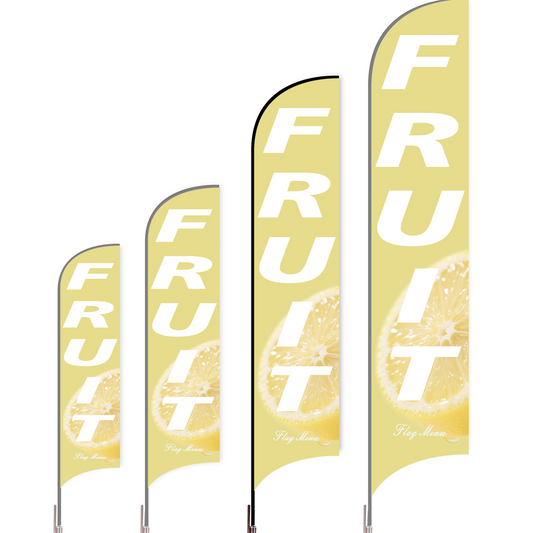 Customized Sharkfin Flag - Doule Sided - Fruit Lemon-feather flag-FlagMenu-Flag Menu