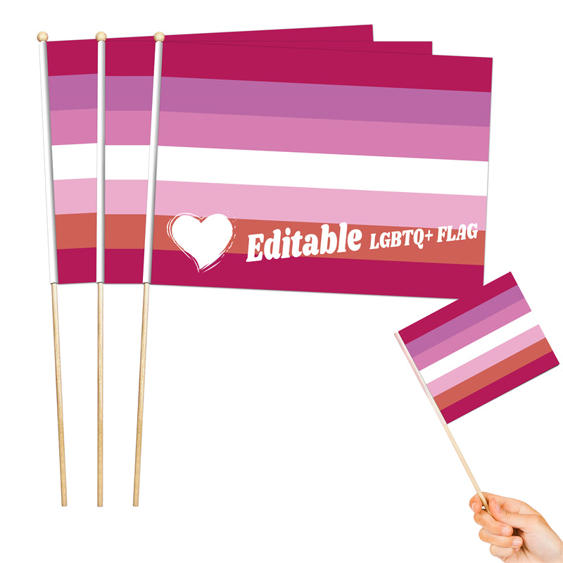 8"x11" Editable Flag Of Lesbian-LGBTQ+ Personalized Flag Maker