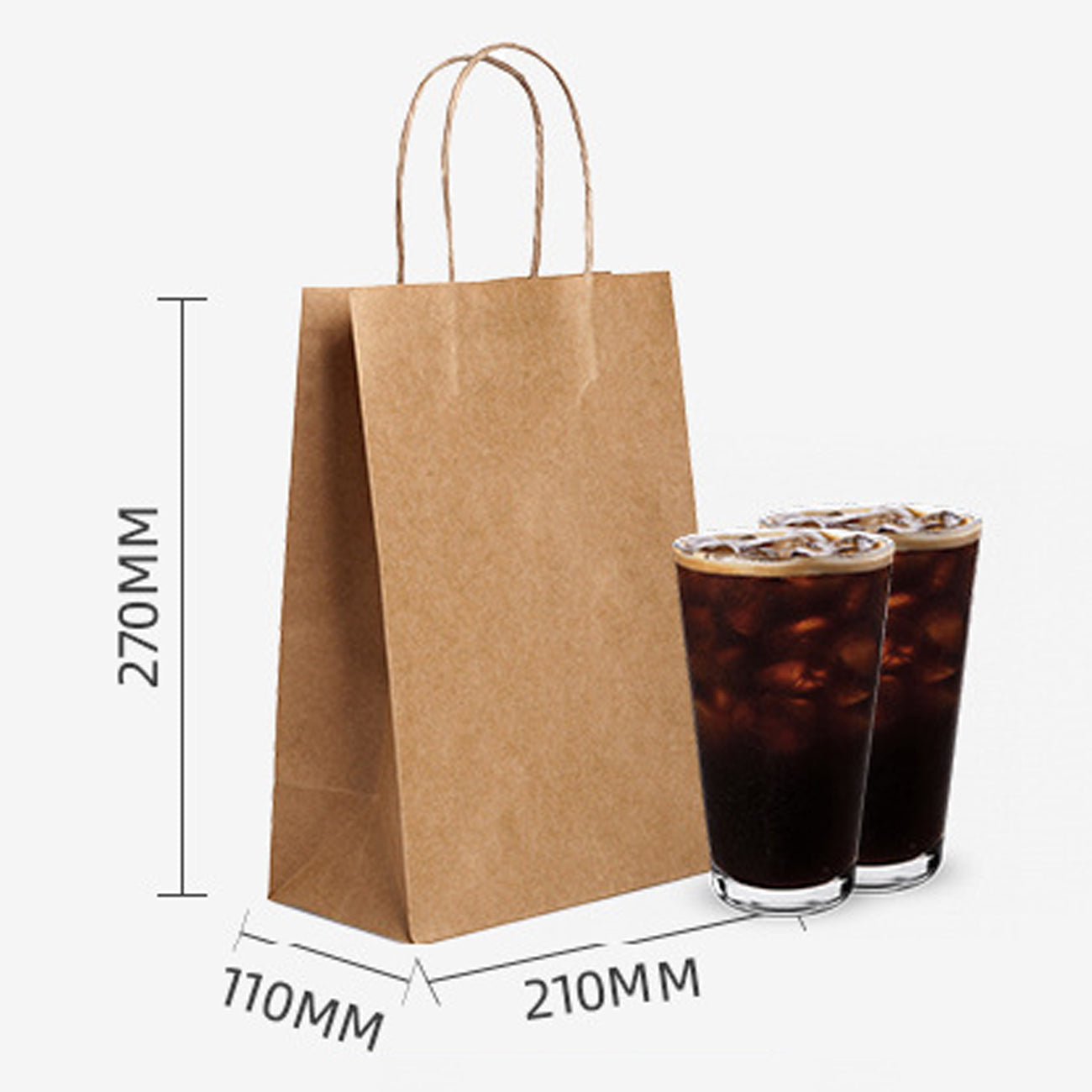 12 Packs Custom Kraft Paper Bag - Logo Printing-12 Packs-M-FlagMenu.com