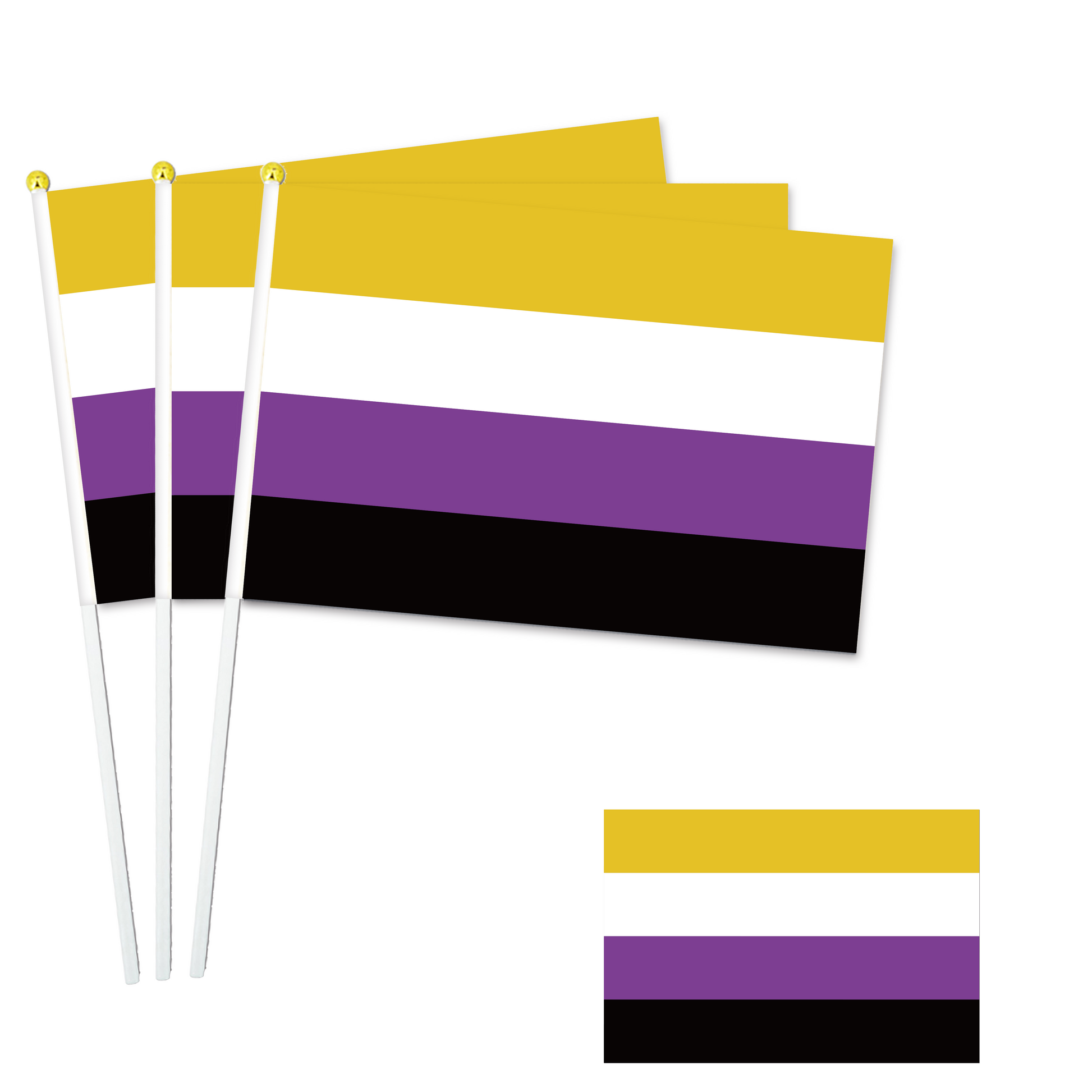 LGBTQ+ Collection - 8"x11" Stick Flag - 10 Packs-Non-Binary-Flag Menu-Custom flag&banner