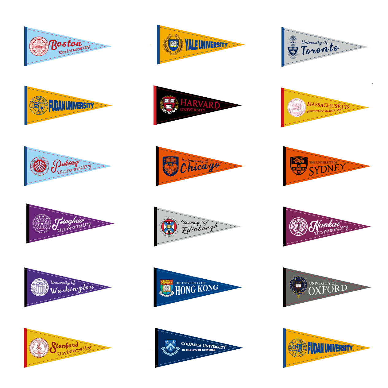 8"x18" College Felt Pennant - Stanford University-Flag Menu