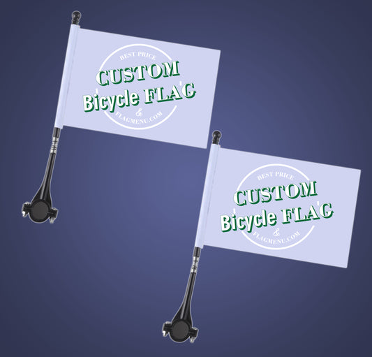 12" Custom Bycicle Flag - 2 Packs-Custom Flag&Banner Maker - Flag Menu