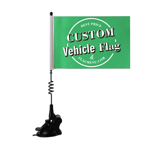 Adjustable  12" Custom Vehicle Flag - 2 Packs