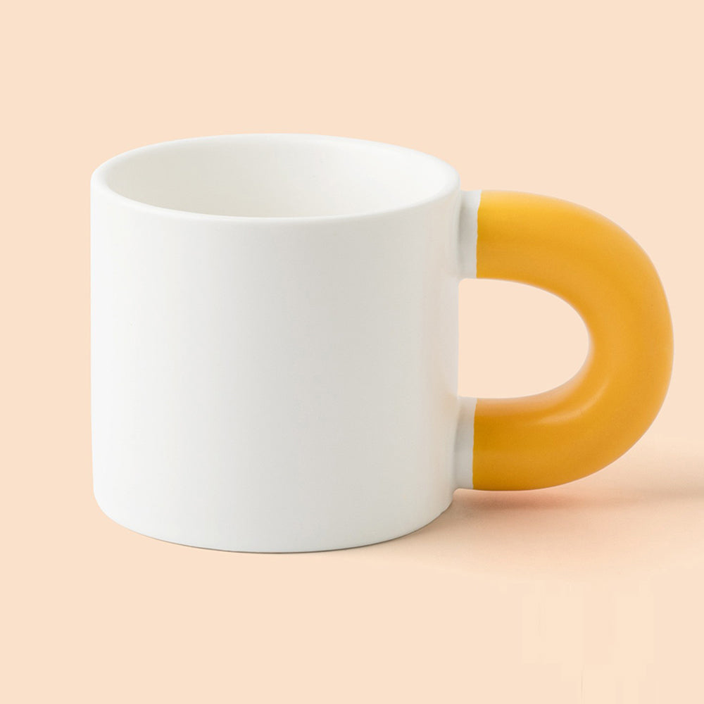 2 pcs - 11.2oz Customized Big Fat Cup/Mug - Holiday Gift-Orange White-Flag Menu