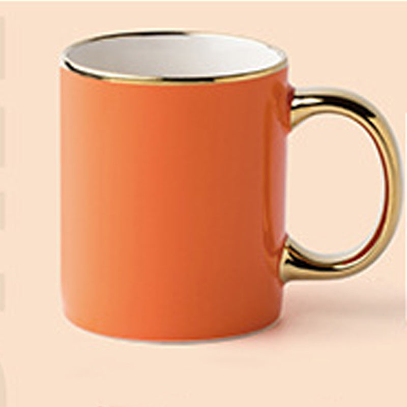 11.8oz Custom Gold Stamping Logo Cup/Mug - Souvenir/Business Advertising-Orange-Decorating Firing-100 Pcs-FlagMenu.com