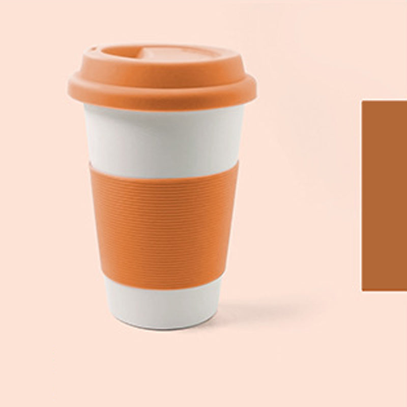 12.9oz Custom Silicone Cup/Mug - Souvenir/Business Advertising-Orange-Decorating Firing-100 Pcs-FlagMenu.com