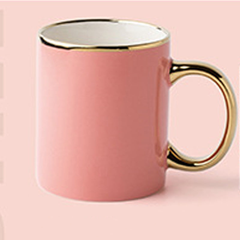 11.8oz Custom Gold Stamping Logo Cup/Mug - Souvenir/Business Advertising-Pink-Decorating Firing-100 Pcs-FlagMenu.com