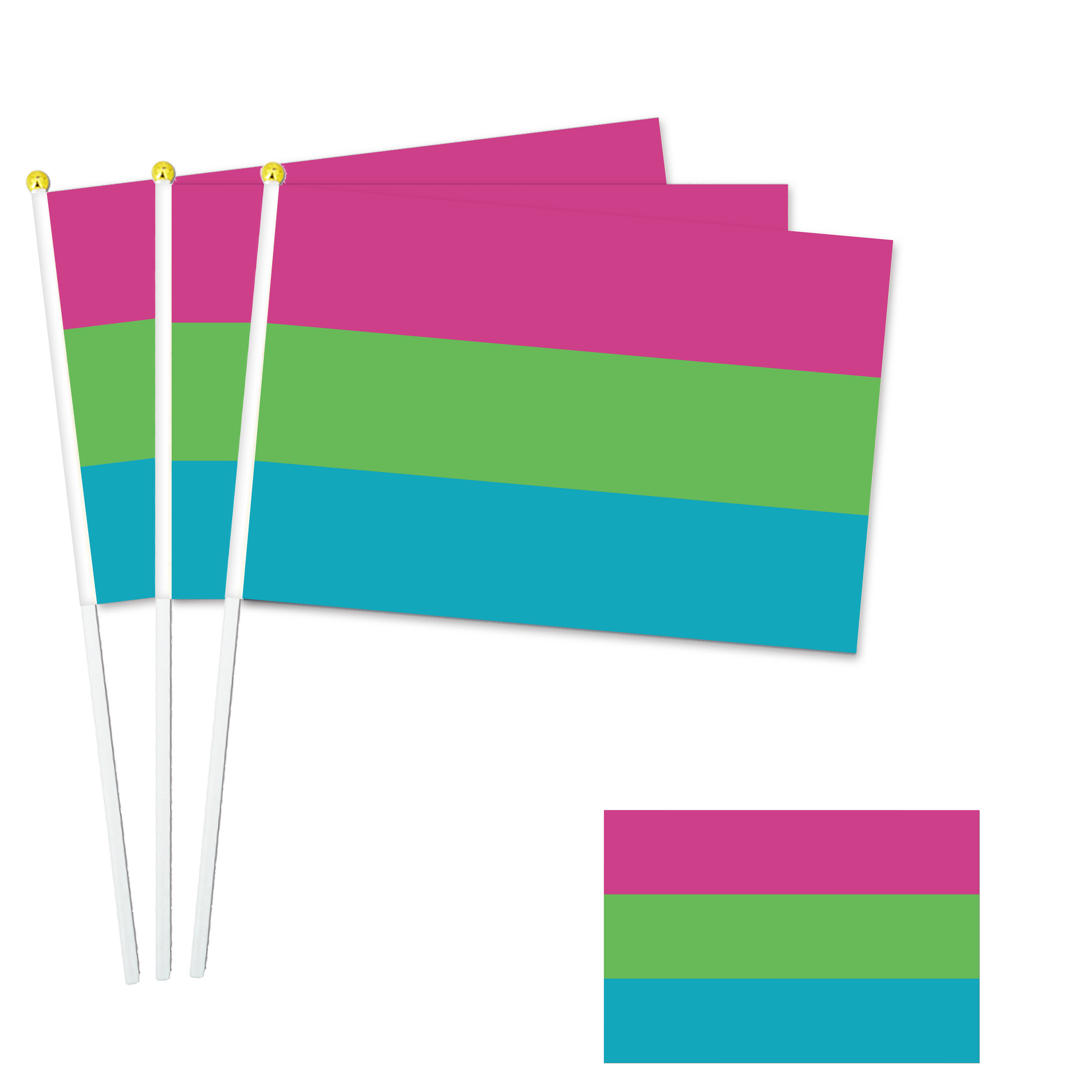 LGBTQ+ Collection - 8"x11" Stick Flag - 10 Packs-Polysexual-Flag Menu-Custom flag&banner