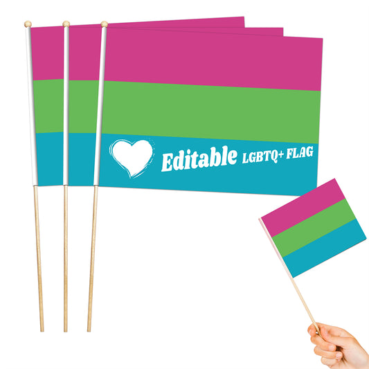 8"x11" Editable Flag Of Polysexual-LGBTQ+ Personalized Flag Maker