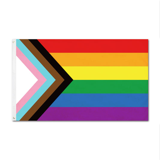 3'x5' Flag Of Progress Pride-Flag Menu - LGBTQ+ Regular Flag - Flag Manufactory