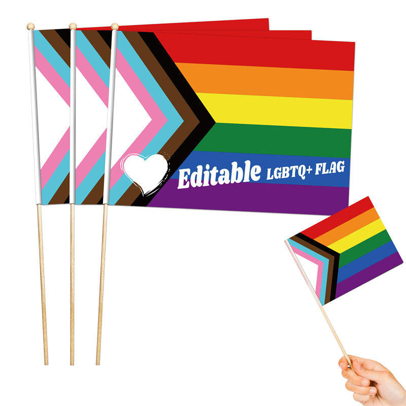 8"x11" Editable Flag Of Progress Pride-LGBTQ+ Personalized Flag Maker