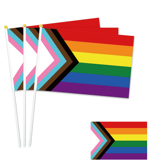LGBTQ+ Collection - 8"x11" Stick Flag - 10 Packs-Progress Pride-Flag Menu-Custom flag&banner