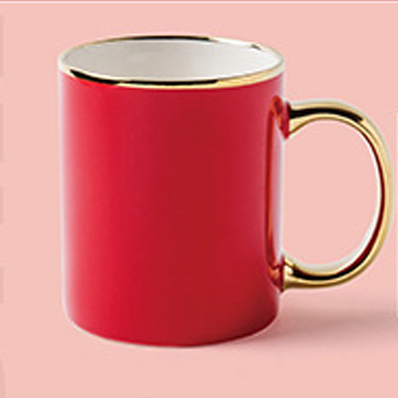11.8oz Custom Gold Stamping Logo Cup/Mug - Souvenir/Business Advertising-Red-Decorating Firing-100 Pcs-FlagMenu.com